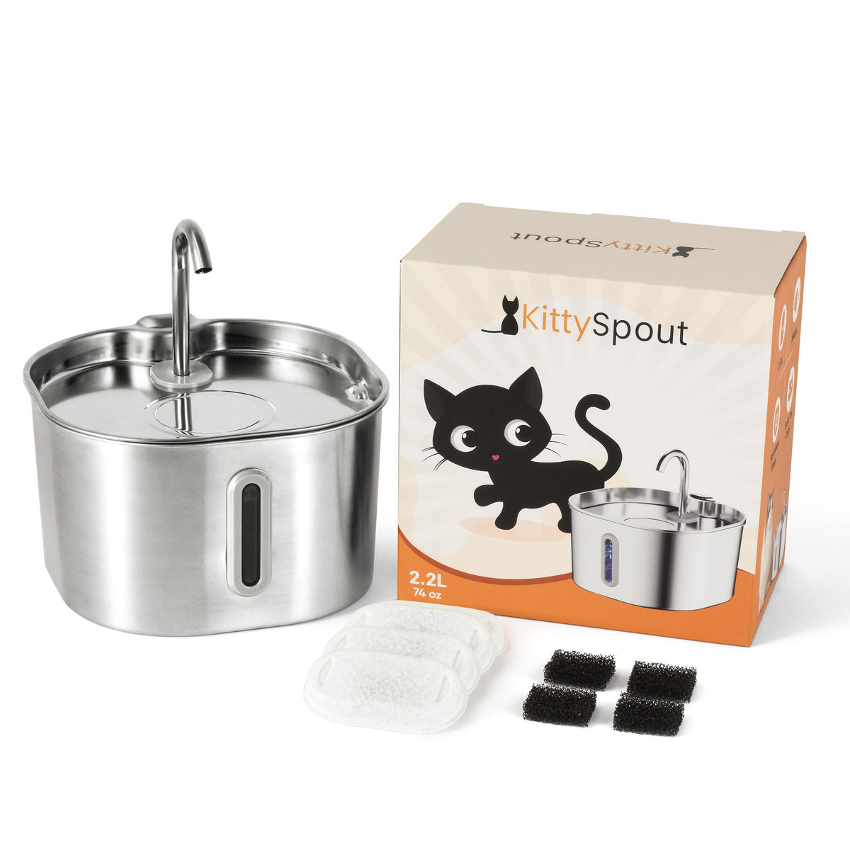 The KittySpout™ - 2.2L Fountain Health and Happiness Kit